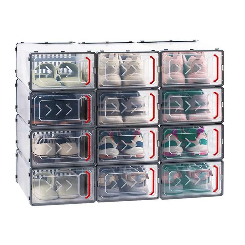 12 Pieces Shoe Storage Box,Stackable Shoe Box,Storage Box,with Lid,Waterproof Sneaker Storage,for Me