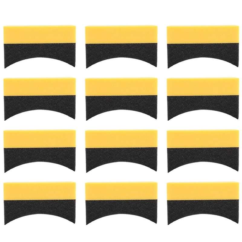 12 Pieces Tire Contour Dressing Applicator Pads Color Polishing Sponge Wax Buffing Pads Tire Shine