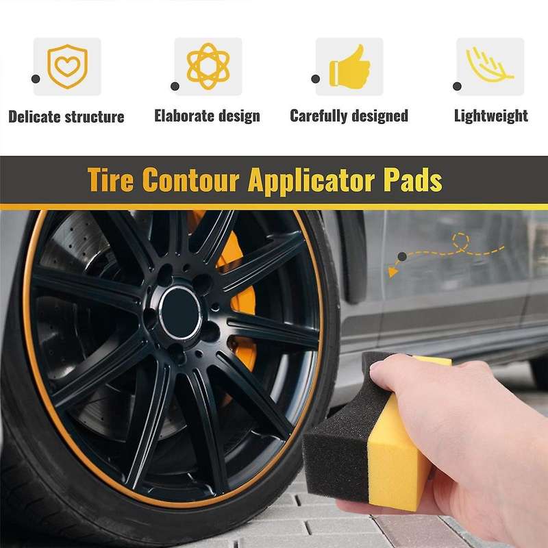12 Pieces Tire Contour Dressing Applicator Pads Color Polishing Sponge Wax Buffing Pads Tire Shine