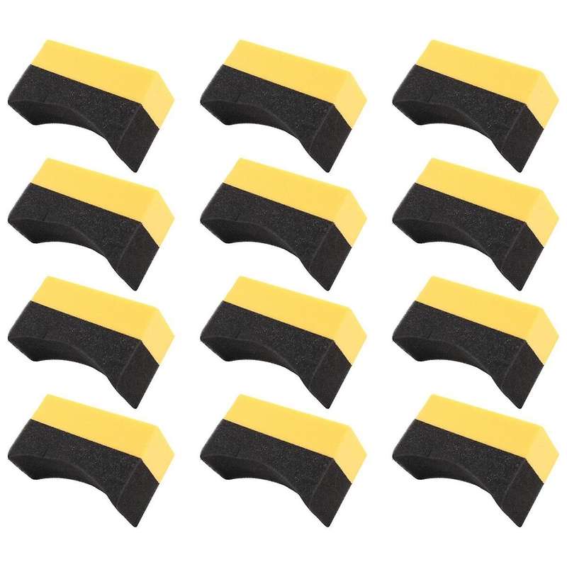 12 Pieces Tire Contour Dressing Applicator Pads Color Polishing Sponge Wax Buffing Pads Tire Shine