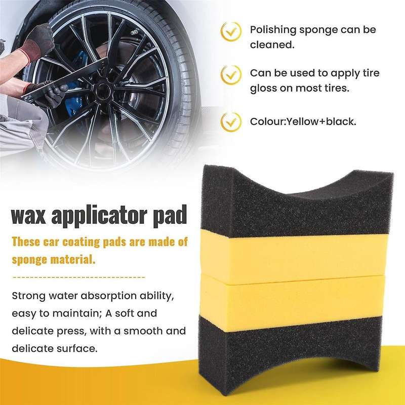 12 Pieces Tire Contour Dressing Applicator Pads Color Polishing Sponge Wax Buffing Pads Tire Shine
