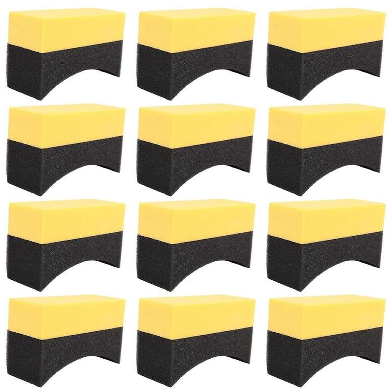 12 Pieces Tire Contour Dressing Applicator Pads Color Polishing Sponge Wax Buffing Pads Tire Shine