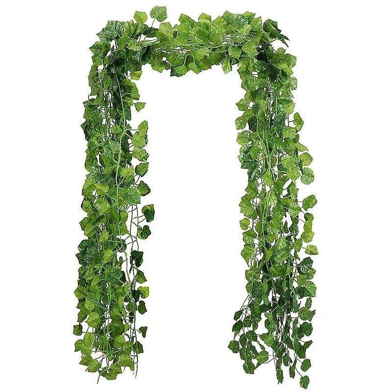 12 Strands Artificial Grape Vines Ivy Leaves with 3 Strings for Wedding Party Home