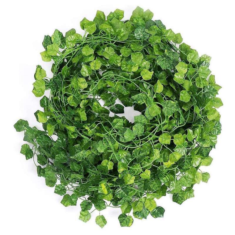 12 Strands Artificial Grape Vines Ivy Leaves with 3 Strings for Wedding Party Home