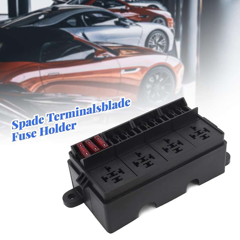 12 Way Blade Fuse Holder Box 4PCS 4 Pin 12V 80A Relays Compatible Car Truck