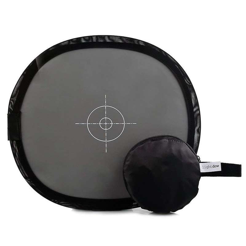 12 X 12 Inch (30 X 30 Cm) White Balance 18% Gray Reference Reflector Card with Carry BagFolded Ve