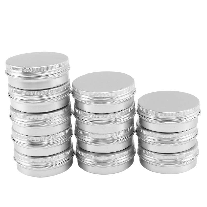 12 X 50ml Aluminium Make Up Pots 50ml Capacity Empty Small Cosmetic/candle/ Tins Jars