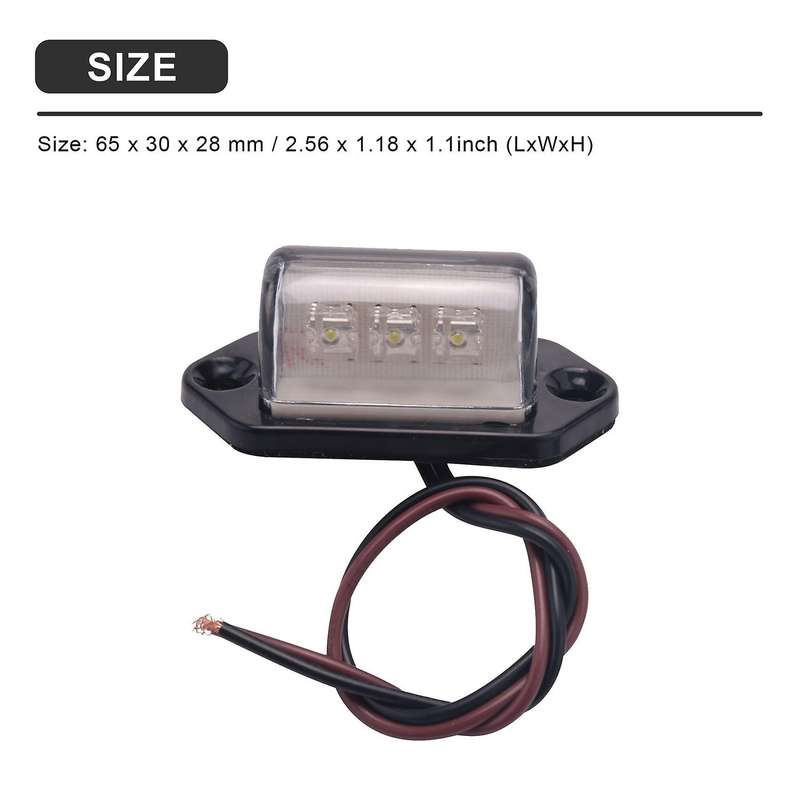 12/24V 3 LED license plate tag light