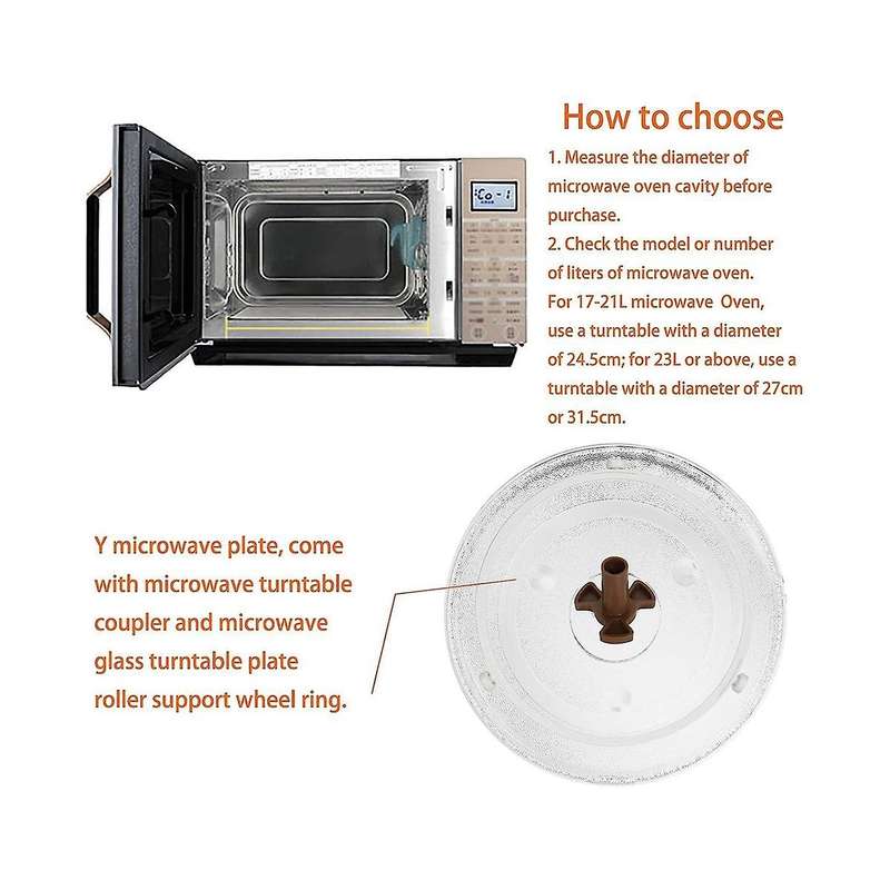 12.5 Inch Universal Microwave Glass Plate Microwave Glass Turntable Plate Replacement For