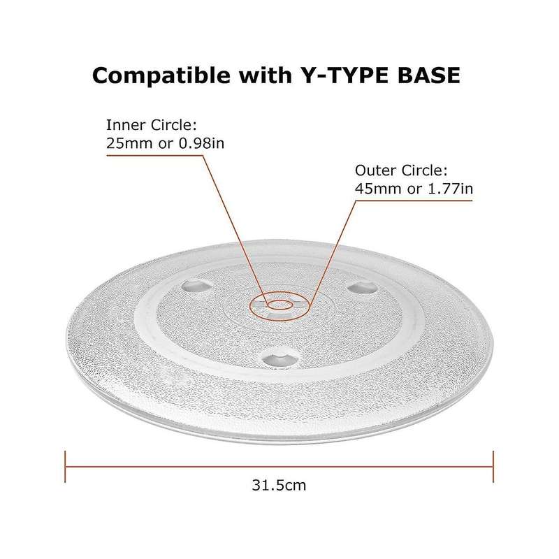 12.5 Inch Universal Microwave Glass Plate Microwave Glass Turntable Plate Replacement For