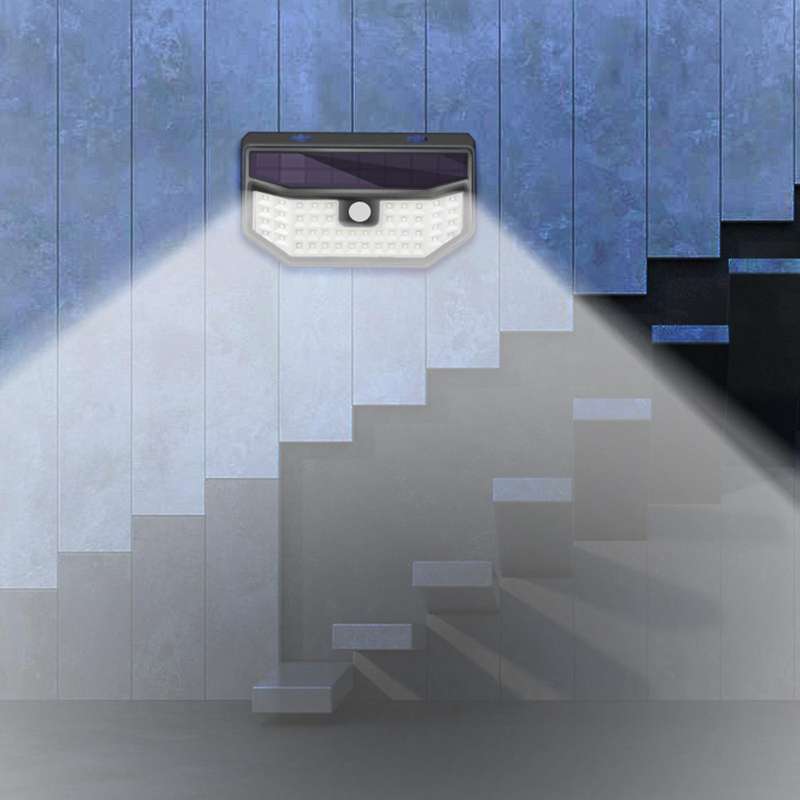 120 LED Solar Outdoor Wall Light with Motion Sensor Outdoor Garden Light Ip65 Waterproof Three Modes
