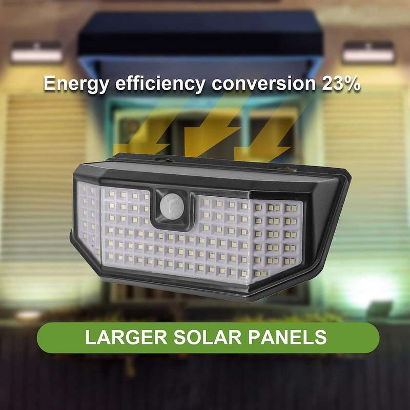 120 LED Solar Outdoor Wall Light with Motion Sensor Outdoor Garden Light Ip65 Waterproof Three Modes