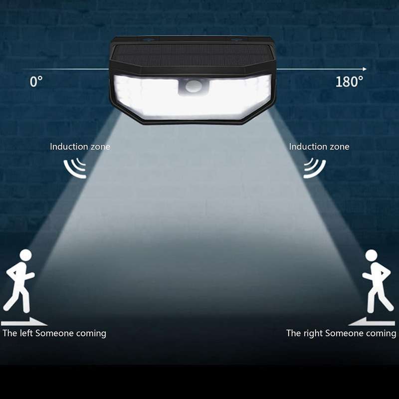 120 LED Solar Outdoor Wall Light with Motion Sensor Outdoor Garden Light Ip65 Waterproof Three Modes
