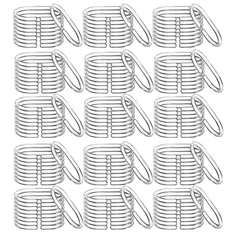 120 Pcs Transparent Plastic Shower Curtain Rings Hooks C Shaped Rings Hook Hanger for Bathroom Showe