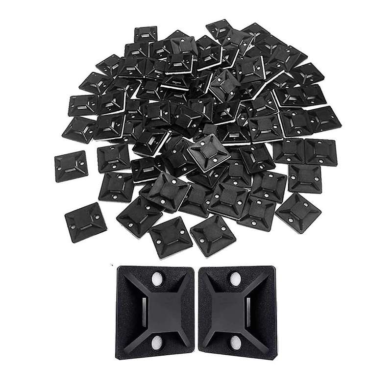 120 Pcs Adhesive Base for Cable Ties(38 x 38 mm), Self-Adhesive Base, Mounting Base for Cable Tie