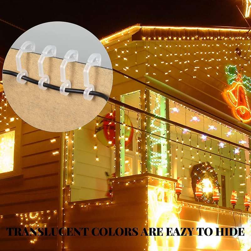 120 Pack Christmas Light Clips Outdoor White