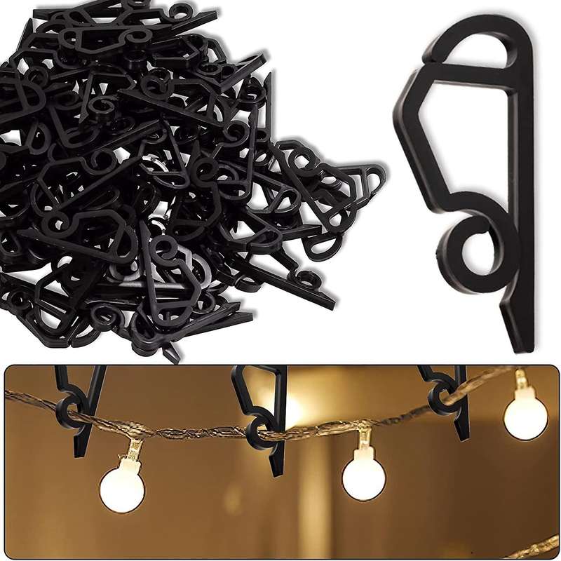 120 Pack Christmas Light Clips Outdoor Black
