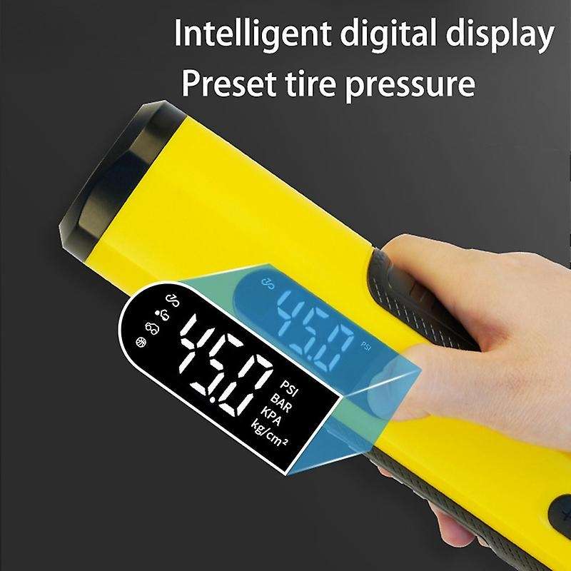120 PSI Tire Inflator Portable Air Compressor withLCD Display Emergency LED Light Cordless Air Pump
