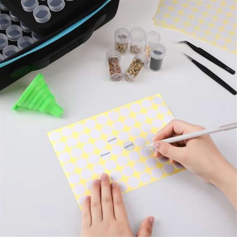 120 Slots Seed Storage Organizer Sturdy Plastic Storage Containers, Label Stickers, Funnel, for Flow