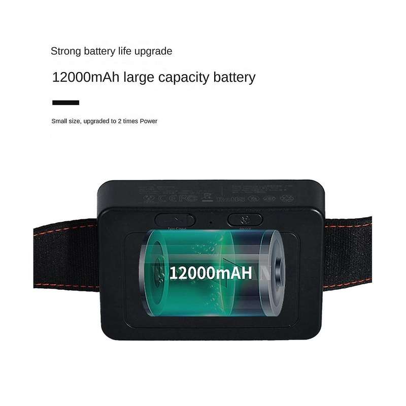 12000mah Three Head Blowing Wind Portable Hanging Waist Fan Wearable Fan High Wind Power Fan for Out