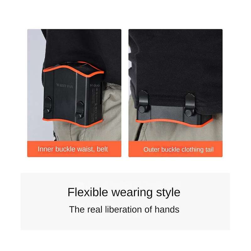 12000MAh Portable Hanging Waist Fan Wearable Electric Fan USB Charging Mini High Wind Power Fan for