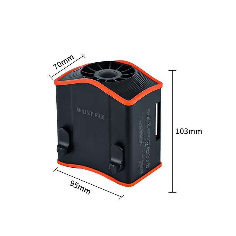 12000mah Portable Hanging Waist Fan Wearable Electric Fan Usb Charging Mini High Wind Power Fan for