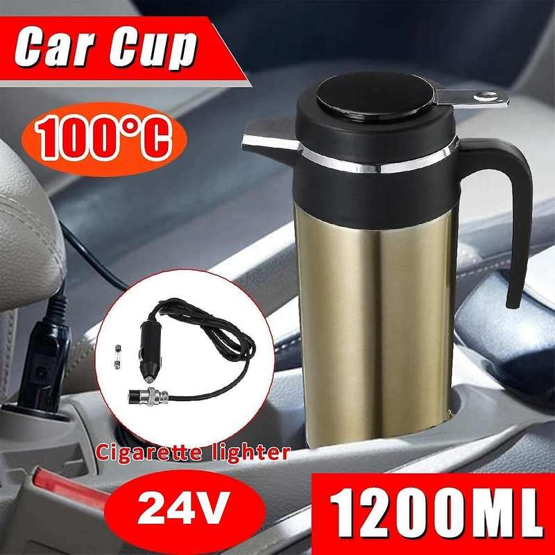 1200ML 24V Car Electric Kettle Car Stainless Steel - Lighter Heating Kettle Mug Electric Travel Ther