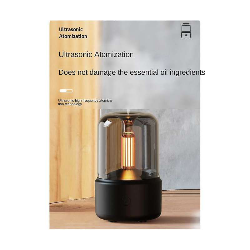 120ml Simulated Candlelight Mini Portable Air Purification Humidifier Plugged In for Use Air Humidif