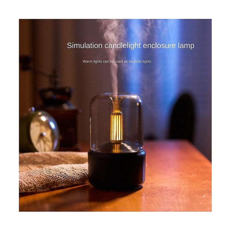 120ml Simulated Candlelight Mini Portable Air Purification Humidifier Plugged In for Use Air Humidif