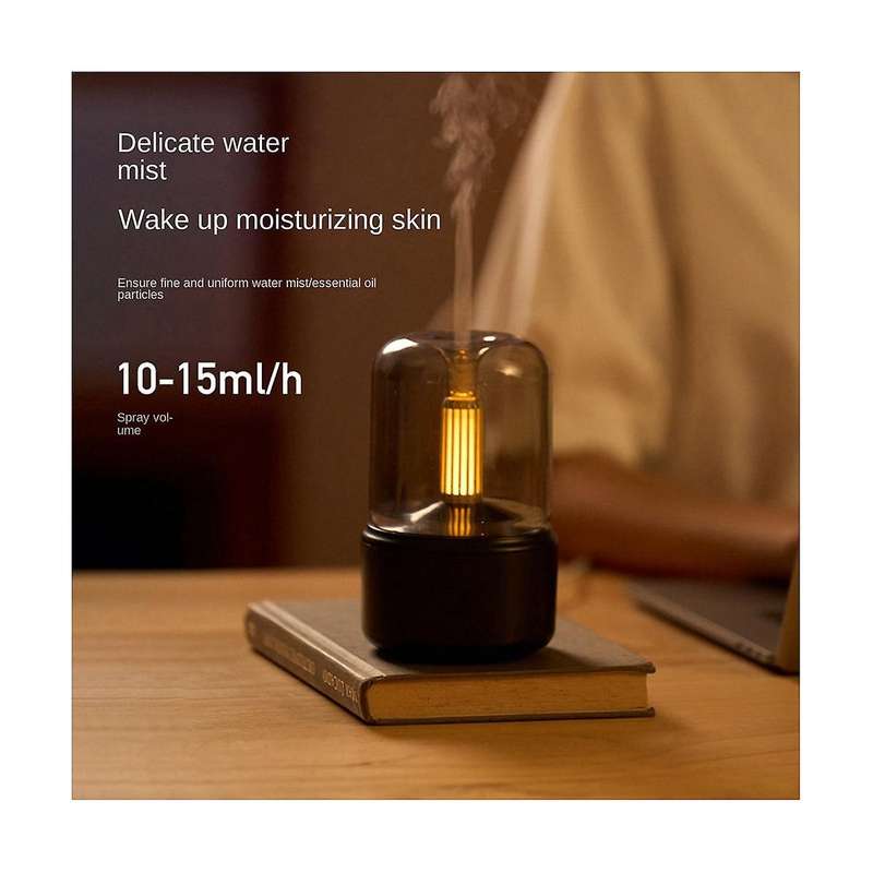 120ml Simulated Candlelight Mini Portable Air Purification Humidifier Plugged In for Use Air Humidif