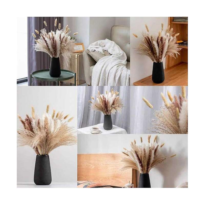 120pcs Dried Pampas Grass Bouquet for Boho Flowers Home Table Decor, Living ,rustic Farmhouse Party