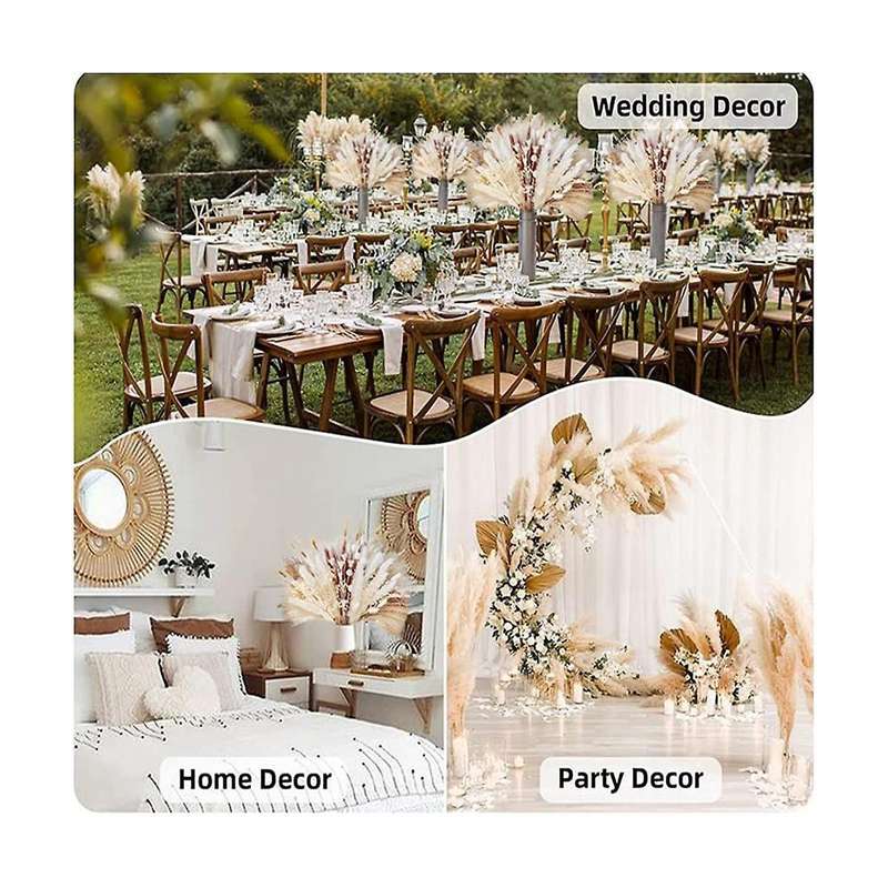 120pcs Dried Pampas Grass Bouquet for Boho Flowers Home Table Decor, Living ,rustic Farmhouse Party