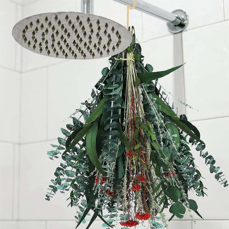 120pcs Dried Eucalyptus for Shower, Eucalyptus with Stems for Home Decor, 17 Inches Shower Eucalyptu