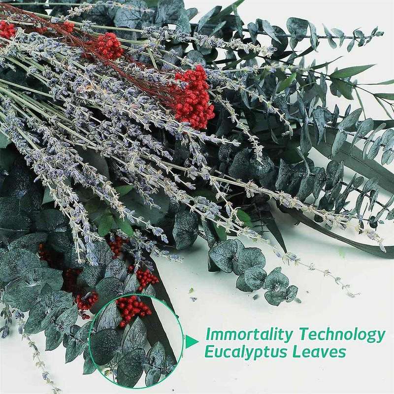 120pcs Dried Eucalyptus for Shower, Eucalyptus with Stems for Home Decor, 17 Inches Shower Eucalyptu