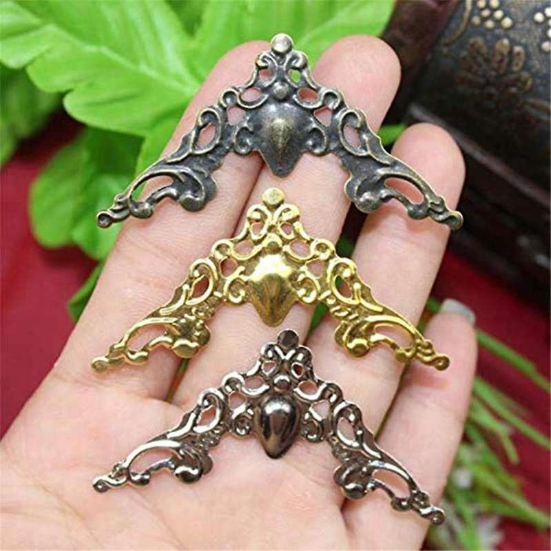 120pcs Metal Book Corner Protector, 4 Colors Iron Guard Edge Cover, Vintage Antique Book Scrapbooki