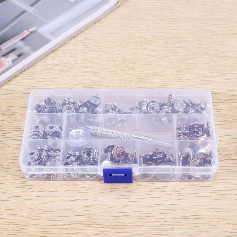 120-Pieces Stainless Steel Canvas and Boat Cover Button Fastener Kit