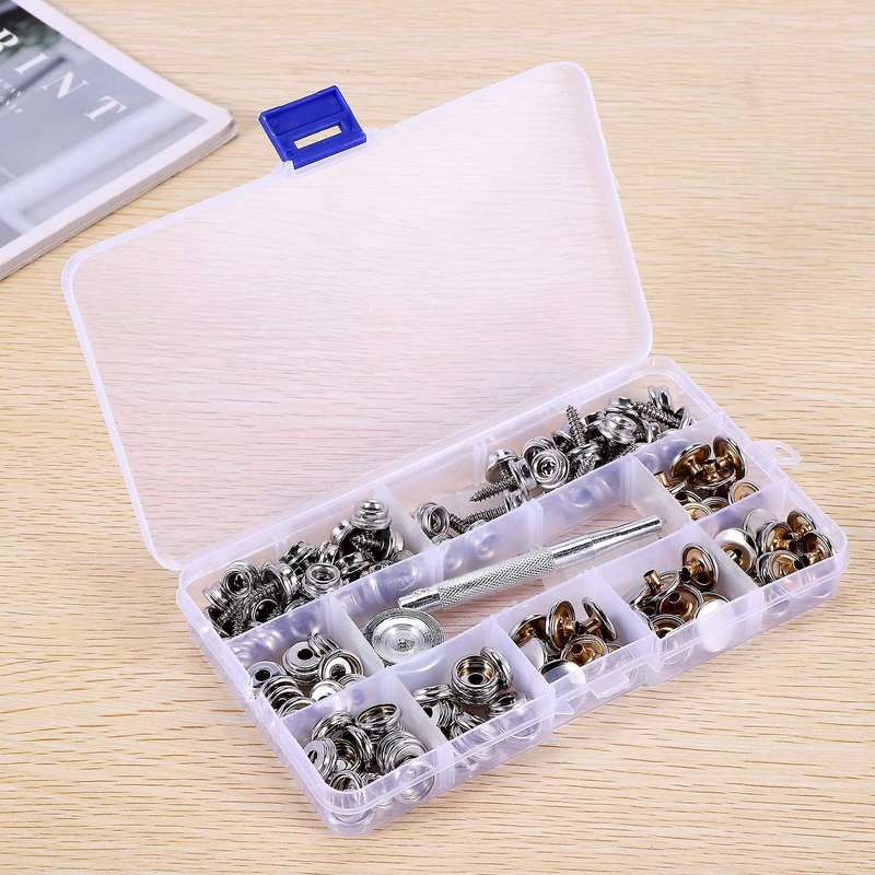 120-Pieces Stainless Steel Canvas and Boat Cover Button Fastener Kit