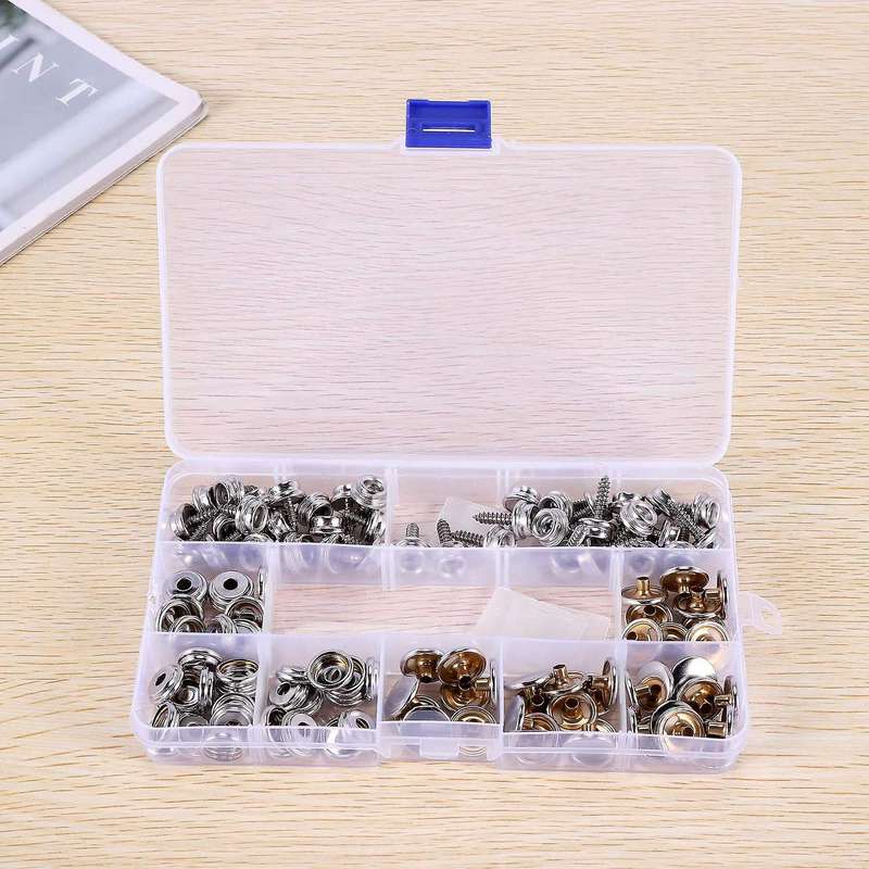120-Pieces Stainless Steel Canvas and Boat Cover Button Fastener Kit