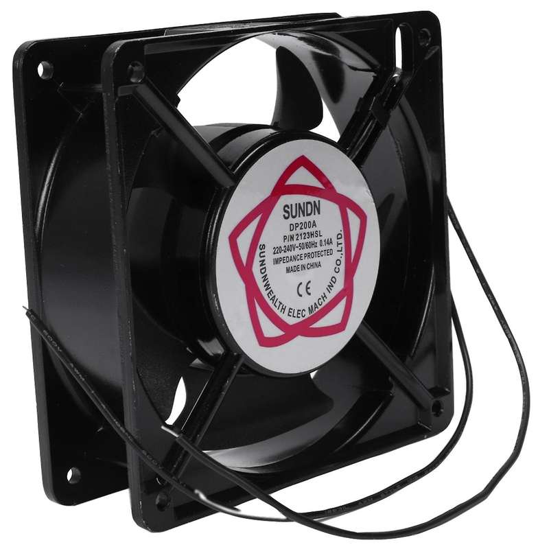 120x120x38mm 5 Blades Metal Axial Flow Cooling Fan AC 220/240V 0.14A 22W