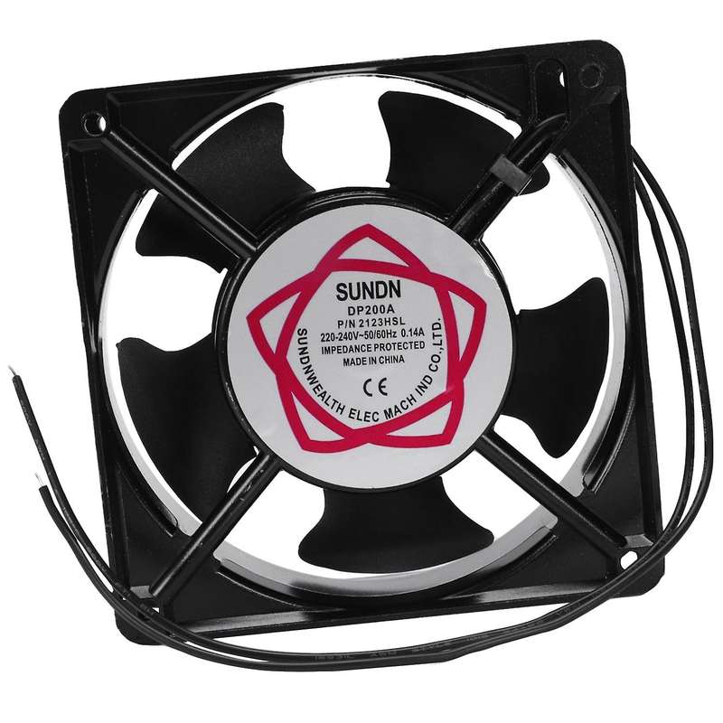 120x120x38mm 5 Blades Metal Axial Flow Cooling Fan AC 220/240V 0.14A 22W
