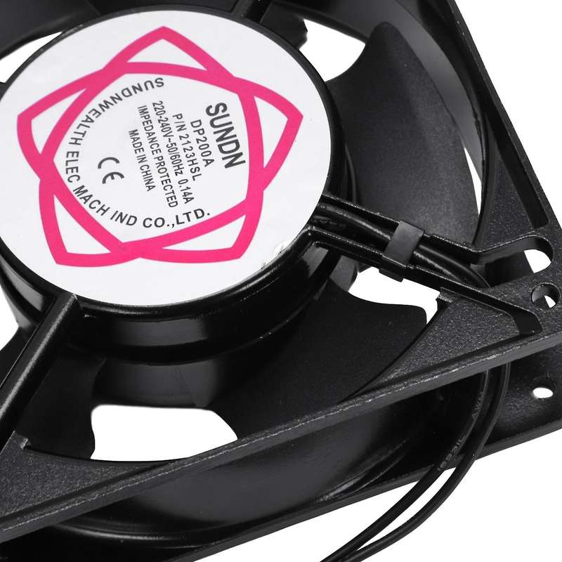 120x120x38mm 5 Blades Metal Axial Flow Cooling Fan AC 220/240V 0.14A 22W