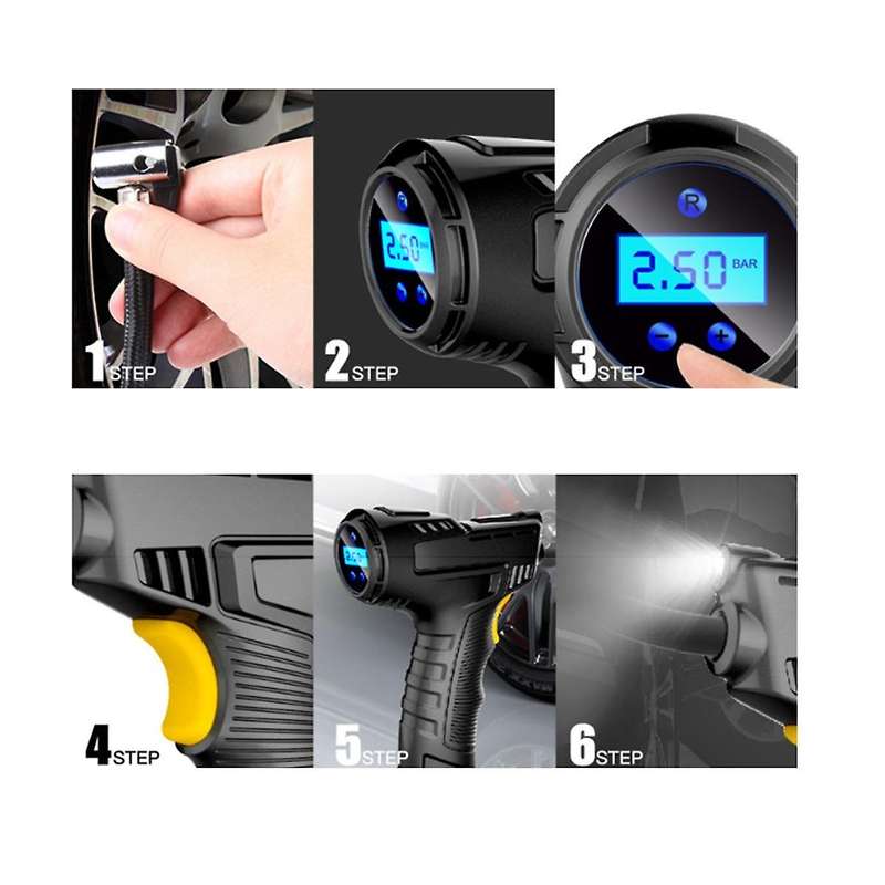 120w Handheld Air Compressor Wireless Inflatable Pump Portable Air Pump Tire Inflator Digital for C
