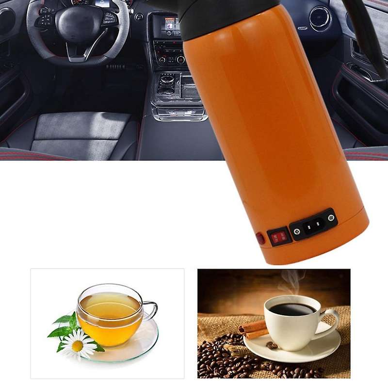 12-24V 800ML Stainless Steel Safe Car Electric Heated Water Kettle Bottle Cup Travel Car Kettle Car