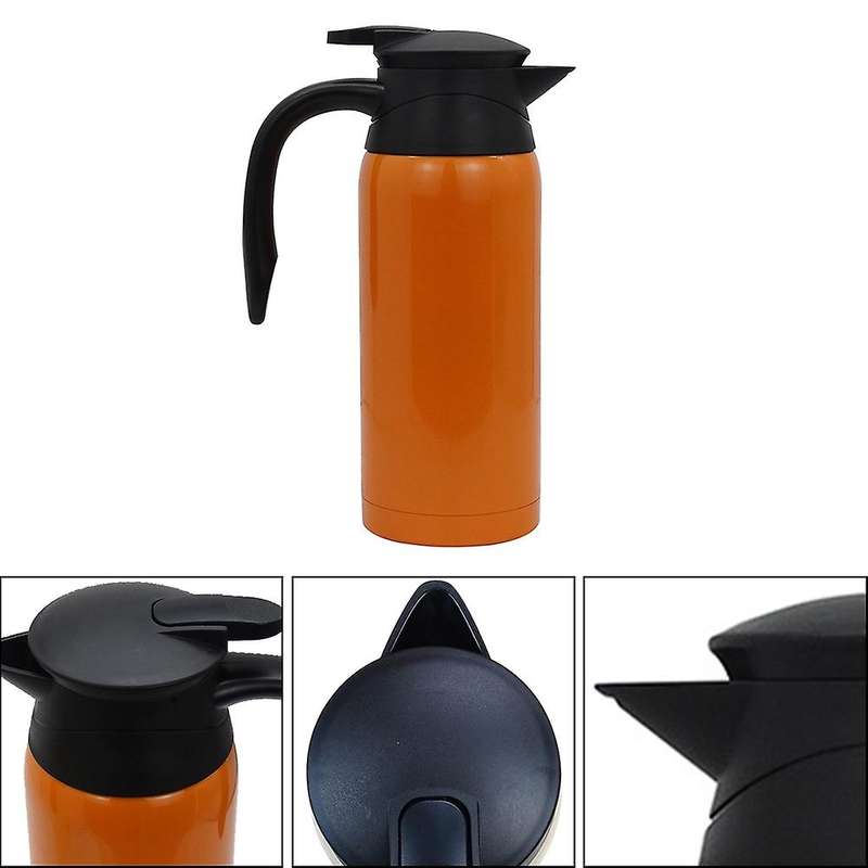 12-24V 800ML Stainless Steel Safe Car Electric Heated Water Kettle Bottle Cup Travel Car Kettle Car
