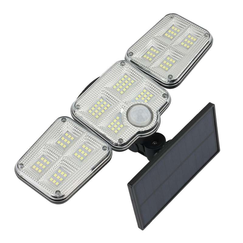 122 3 Heads Solar Lights Motion Sensor LED Outdoor Wall Lamp LED Porch Light Waterproof Solar Powere