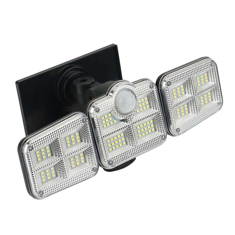 122 3 Heads Solar Lights Motion Sensor LED Outdoor Wall Lamp LED Porch Light Waterproof Solar Powere