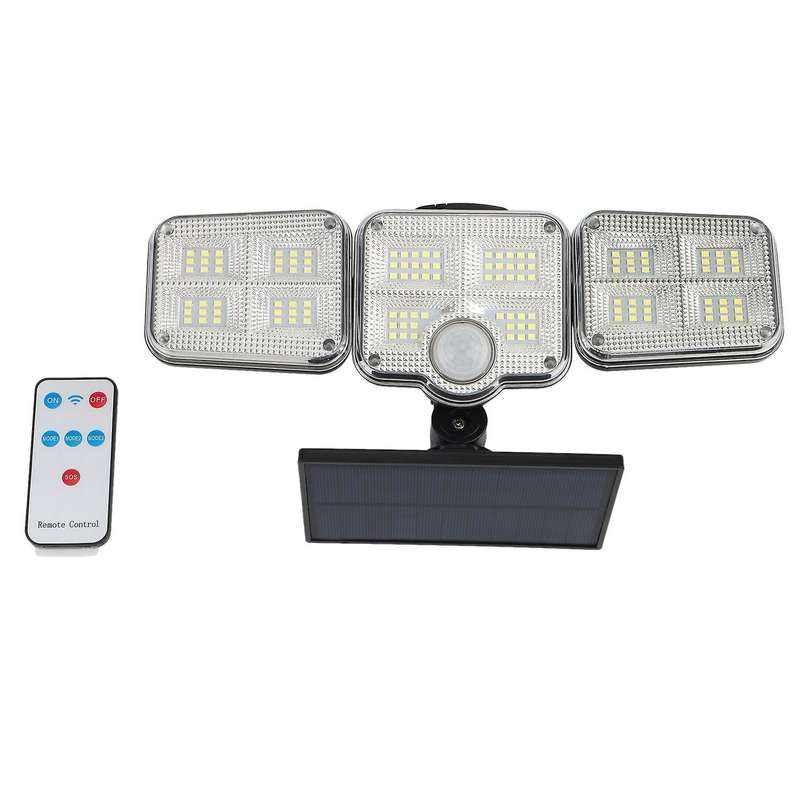 122 3 Heads Solar Lights Motion Sensor LED Outdoor Wall Lamp LED Porch Light Waterproof Solar Powere