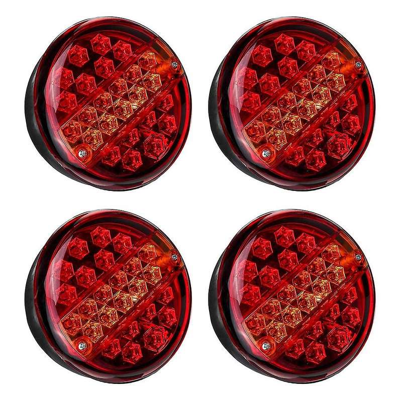 12-24V 6.1 Inch 25LED Car Trailer Tail Light Turn Signal Lamp Round Brake Light Indicator Caravan Lo