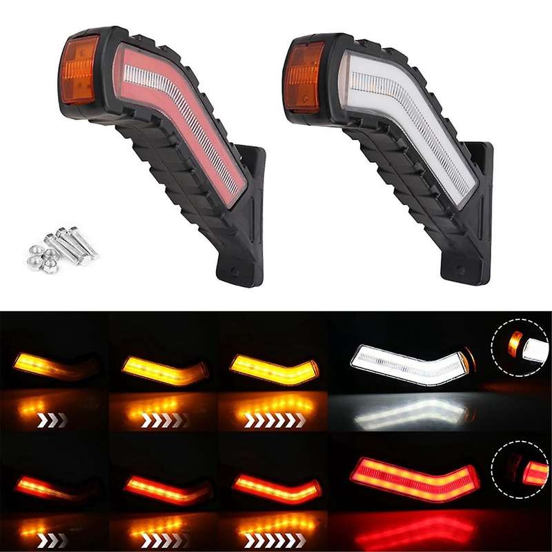 12-24V Trailer Side Marker Lights Flowing Water Turn Signal Lamp Universal Car External Lights Van