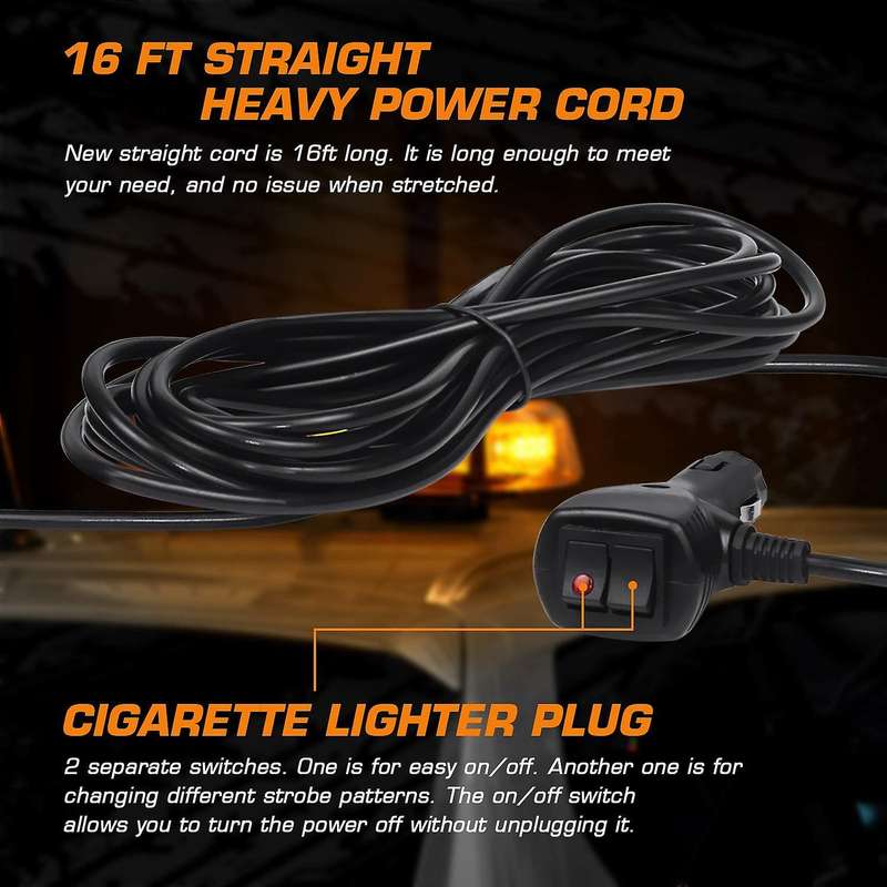 12-24V 8-COB LED Strobe Light Yellow/Amber Warning Lights Super Bright Emergency Warning Flash Beaco